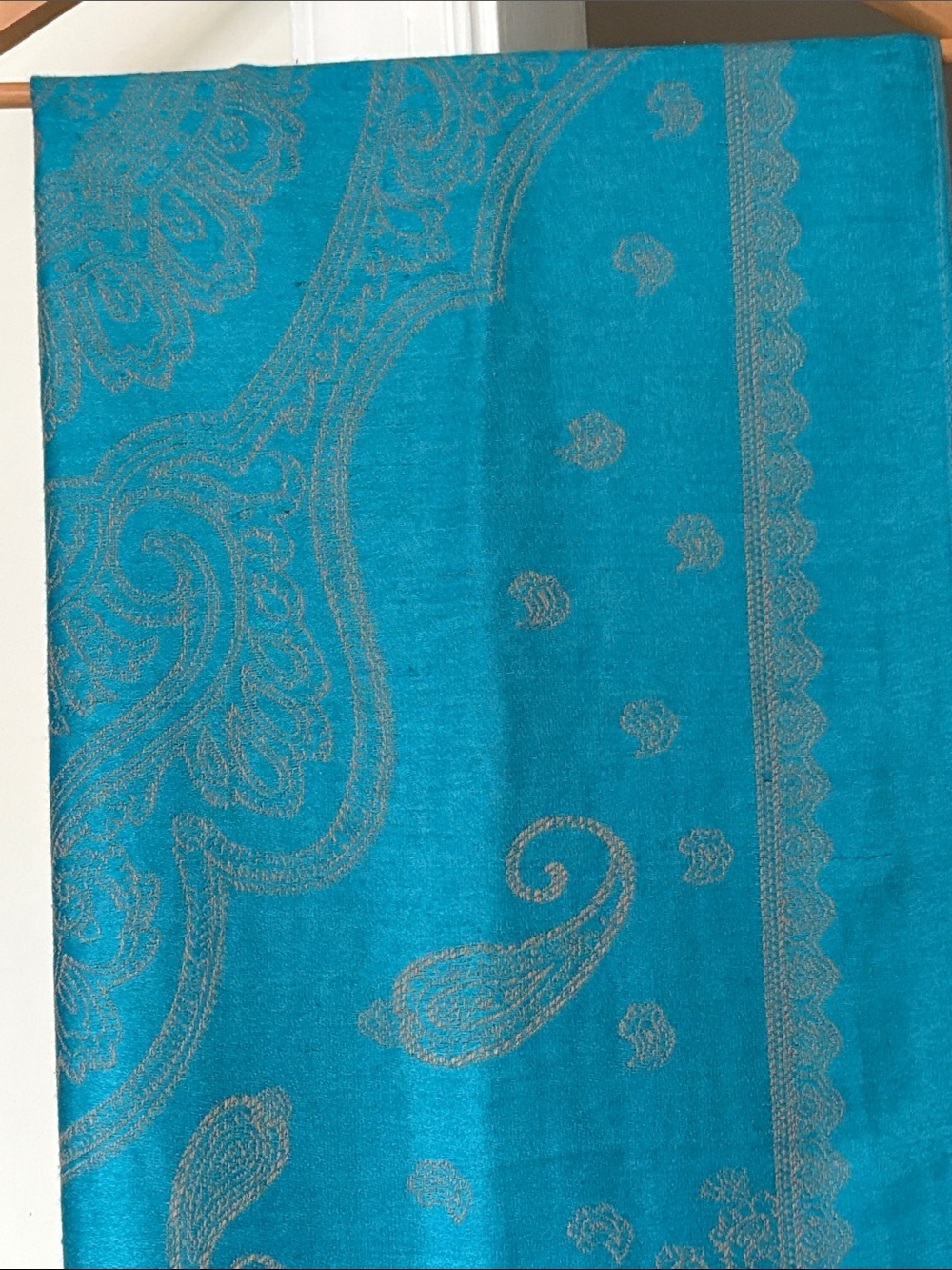 Soft Turquoise And Gold Scarf
